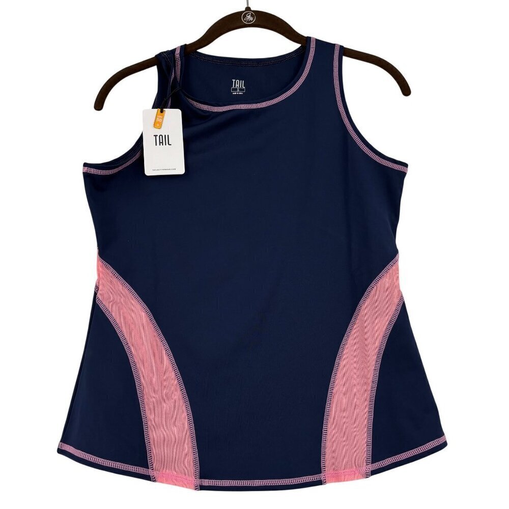 Tail Tank Top Womens Size S Navy Blue Pink Full Coverage UPF 50+ Sun Protection